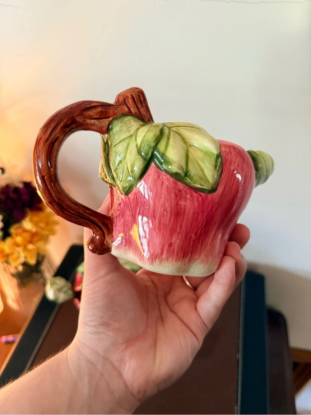 Red Apple Ceramic Creamer and Sugar Set - Home Dining